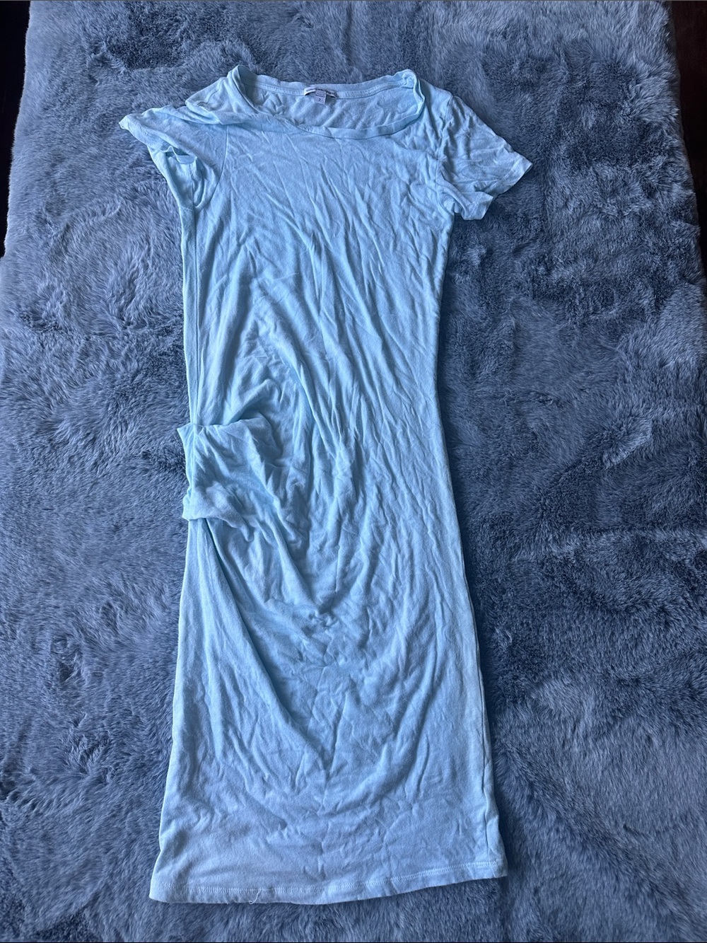 James Perse Pale Blue Crewneck Tee Dress